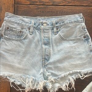 Levi's Light Blue 501 Jean Shorts- 28
